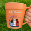 Custom Plant Pot Ceramic Mug - Personalized Birthday Gifts For Mom, Daughter - Mother And Daughter, Connected Forever