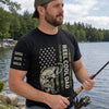 Custom Unisex T-Shirt With Design On Sleeve - Personalized Father's Day Fishing Gifts For Fisherman, Dad, Grandpa - Best Dad In The Reel World