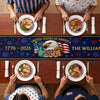 Custom Table Runner - Personalized America 250th Anniversary Gifts For Mom, Dad, Brother, Sister, Kids - Proud Hearts Shine Bright