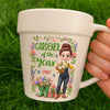 Custom Plant Pot Ceramic Mug - Personalized Birthday Garden Gifts For Gardeners - Master Of The Little Backyard