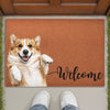 Custom Photo Coir Doormat - Personalized Birthday Gifts For Dog Cat Lovers, Dog Dad And Mom, Cat Owners - Pawsitively Welcoming You Inside