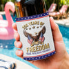Custom Leather Can Cooler - Personalized America 250th Anniversary Gifts For Mom, Dad, Brother, Sister, Kids - Built On Liberty
