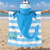 Custom Poncho Beach Towel - Personalized Summer Vacation And Travel Gifts For Women, Men, Kids - Beware Of Cute Shark Bites