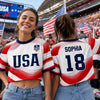 Custom Women's USA 2026 Jersey Crop Tee - Personalized Birthday Gifts For Soccer Lovers, Sports Fans, Sports Lovers - Chasing Goals, Making History