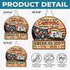 Custom Wood Sign - Personalized America 250th Anniversary, Camping Gifts For Campers, Husband And Wife, Him And Her - Our Happy Camping Place