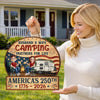 Custom Wood Sign - Personalized America 250th Anniversary, Camping Gifts For Campers, Husband And Wife, Him And Her - Our Happy Camping Place