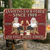 Custom Home Decor Metal Sign - Personalized Anniversary Wedding Gifts For Husband And Wife, Him And Her, Dog Cat Lovers, Dog Dad And Mom - Love Paws And Chaos