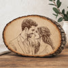 Custom Photo Wood Slice Plaque - Personalized Anniversary Wedding Gifts For Husband And Wife, Him And Her - Our Love, Etched Forever