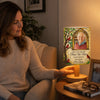 Custom Photo Linen Bedside Table Lamp - Personalized Memorial Sympathy Gifts For Loss Of Mom, Dad - Always Loved Never Forgotten