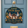 Custom Wood Sign - Personalized Summer Vacation And Travel Gifts For Husband And Wife, Dog Dad And Mom - Patio Bar, Furry Rules Tonight