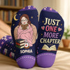Custom Crew Socks - Personalized Bookish Gifts For Book Lovers, Bookworms, Readers - Happiness Is A Good Book