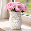 Custom Flower Vase With Ribbon - Personalized Anniversary Wedding Gifts For Husband And Wife, Him And Her - A Promise That Lasts Forever