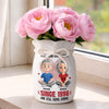 Custom Flower Vase With Ribbon - Personalized Anniversary Wedding Gifts For Husband And Wife, Him And Her - Forever Starts With You