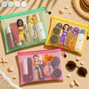 Custom Sandproof Mesh Beach Pouch - Personalized Summer Vacation And Travel Gifts For Women, Besties, Sisters, BFF - Salt Air Happy Soul