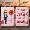 Custom Luggage Cover - Personalized Summer Vacation And Travel Gifts For Women, Besties, Sisters, BFF - Wander Far Live Fully