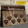 Home Is Where The Heart Is - Personalized Horizontal Canvas - Gift For Couples, Husband Wife