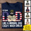 Veteran Dad Like A Normal Dad Except Much Cooler - Gift For 4th Of July - Personalized Unisex T-Shirt