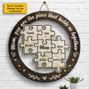 You're The Piece That Holds Us Together - Gift For Mom, Personalized Shaped Wood Sign