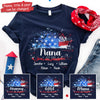 Nana Est With Grandma And Kid's Nickname - Gift For 4th Of July - Personalized Unisex T-Shirt