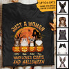 Just A Woman Who Loves Cats And Halloween - Personalized Unisex T-Shirt
