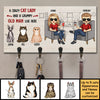 A Crazy Cat Lady And A Grumpy Old Man Live Here - Personalized Key Hanger, Key Holder - Gift For Couples, Husband Wife