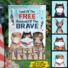 Land Of The Free, Because Of The Brave - 4th Of July Decoration - Personalized Cat Flag