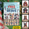 Land Of The Free, Because Of The Brave - 4th Of July Decoration - Personalized Dog Flag