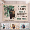 A Lovely Couple Live Here - Personalized Decorative Mat - Gift For Couples, Husband Wife