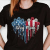 American Dog Lovers Heart Watercolor - Gifts For 4th Of July - Personalized Unisex T-Shirt