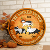 The Wicked Witch And Her Little Monsters Live Here - Funny Personalized Cat Door Sign