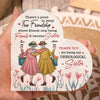 Friends Stop Being Friends & Become Sisters  - Bestie Personalized Custom Heart Shaped Candle Holder - Gift For Best Friends, BFF, Sisters
