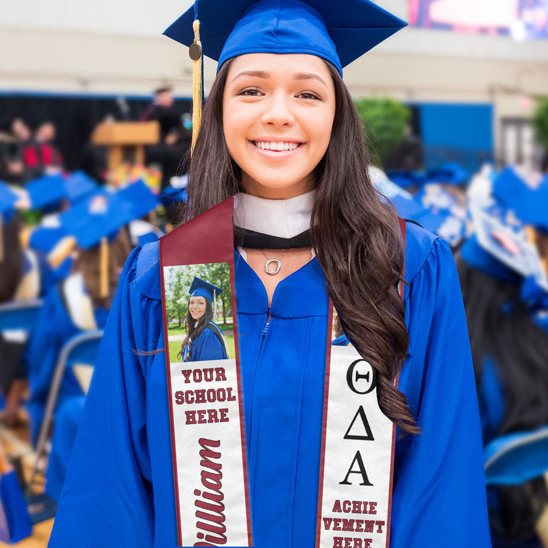 Class of 2024 Fraternity Graduation Stole - Upload Image - Personalized Graduation Stole