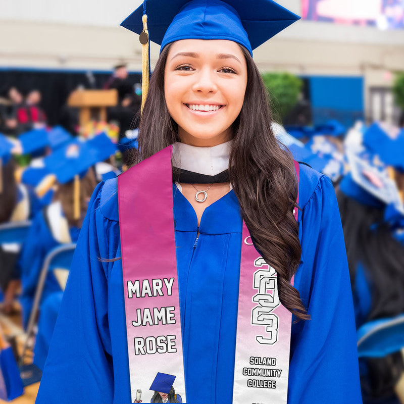 Class of 2024 - She Believed She Could So She Did - Personalized Graduation Stole