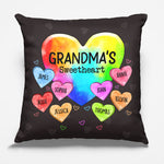 Grandma's So Into Her Sweethearts - Family Personalized Custom Pillow - Birthday Gift For Grandma