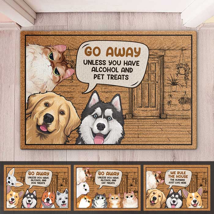 We Rule This House - Dog & Cat Personalized Custom Decorative Mat - Gift For Pet Owners, Pet Lovers