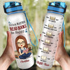 Drink Water, Read Books & Be Happy - Personalized Custom Water Tracker Bottle - Gift For Book Lovers