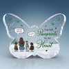 Once By My Side, Forever In My Heart - Memorial Personalized Custom Butterfly Shaped Acrylic Plaque - Sympathy Gift, Gift For Pet Lovers, Pet Owners