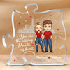 The Missing Piece To My Heart - Couple Personalized Custom Puzzle Shaped Acrylic Plaque - Gift For Husband Wife, Anniversary