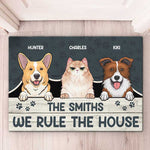 We Rule The House - Dog & Cat Personalized Custom Decorative Mat - Gift For Pet Owners, Pet Lovers