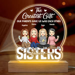 Siblings Forever - Family Personalized Custom Snow Globe Shaped 3D LED Light - Mother's Day, Gift For Family Members