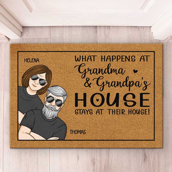 No Place Like Grandma & Grandpa's House - Family Personalized Custom Decorative Mat - Gift For Family Members