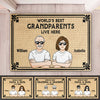 World's Best Grandparents Live Here - Family Personalized Custom Decorative Mat - Gift For Grandparents