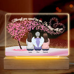 Mother And Daughters Forever Linked Together - Family Personalized Custom Rectangle Shaped 3D LED Light - Mother's Day, Birthday Gift For Mom