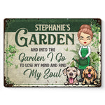 A Girl Who Really Loved Dogs & Gardening - Garden Personalized Custom Home Decor Metal Sign - House Warming Gift For Gardening Lovers