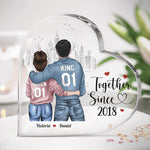 No Returns Or Refunds - Couple Personalized Custom Heart Shaped Acrylic Plaque - Gift For Husband Wife, Anniversary