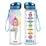 Quiet Your Mind Free Your Body - Yoga Personalized Custom Water Tracker Bottle - Gift For Yoga Lovers