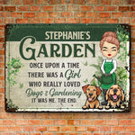 A Girl Who Really Loved Dogs & Gardening - Garden Personalized Custom Home Decor Metal Sign - House Warming Gift For Gardening Lovers