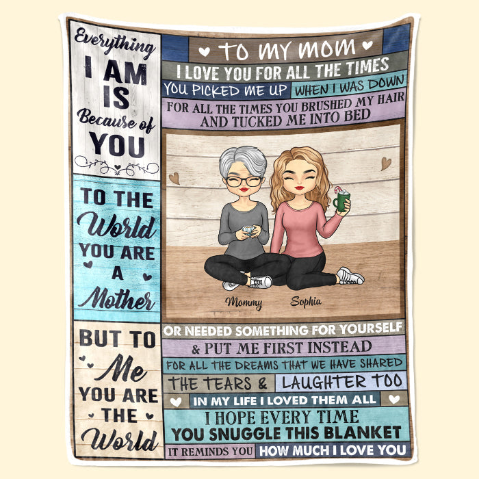 We Love You From All The Times - Family Personalized Custom Blanket - Mother's Day, Birthday Gift For Mom From Daughter