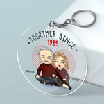 We've Been Together Since - Couple Personalized Custom Round Shaped Acrylic Keychain - Gift For Husband Wife, Anniversary