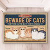 Beware, Guard Cats Are On Duty - Cat Personalized Custom Decorative Mat - Gift For Pet Owners, Pet Lovers